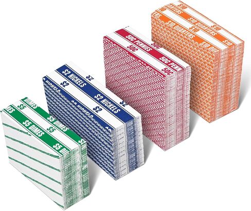 أغلفة عملة معدنية من Kraft White - 600 متنوع (200 نقطة ، 200quarters ، 100nickels ، 100 Dimes) - أغلفة لفة العملة لجميع العملات المعدنية in Kuwait
