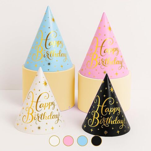 Fvumhlaoog 12-Pack Pre-Assembled Party Hats with Elastic Bands – No Assembly Needed, Fun Birthday Party Supplies, Wedding & Anniversary Decorations, Adult & Pet Photo Props in Kuwait