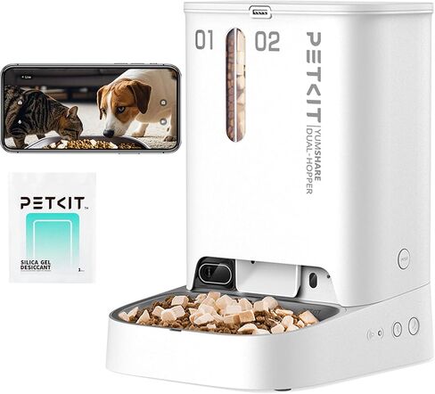 PETKIT Automatic Cat Feeder with Camera, 1080P HD Video with Night Vision, 2.4G WiFi Pet Feeder for Cat & Small Dog, 2-Way Audio & Meal Call Pet Food Dispenser with Desiccant Bag, Motion Capturing in Saudi Arabia