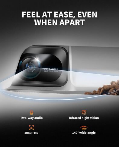 PETKIT Automatic Cat Feeder with Camera, 1080P HD Video with Night Vision, 2.4G WiFi Pet Feeder for Cat & Small Dog, 2-Way Audio & Meal Call Pet Food Dispenser with Desiccant Bag, Motion Capturing in Saudi Arabia