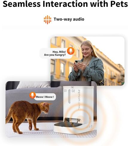 PETKIT Automatic Cat Feeder with Camera, 1080P HD Video with Night Vision, 2.4G WiFi Pet Feeder for Cat & Small Dog, 2-Way Audio & Meal Call Pet Food Dispenser with Desiccant Bag, Motion Capturing in Saudi Arabia