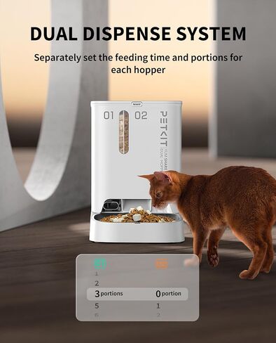 PETKIT Automatic Cat Feeder with Camera, 1080P HD Video with Night Vision, 2.4G WiFi Pet Feeder for Cat & Small Dog, 2-Way Audio & Meal Call Pet Food Dispenser with Desiccant Bag, Motion Capturing in Saudi Arabia