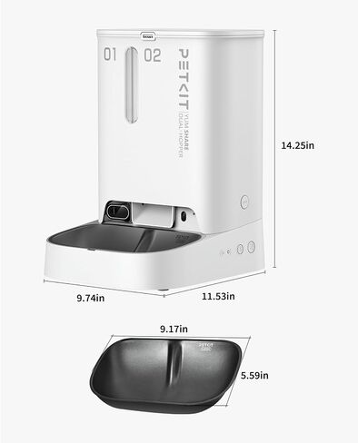 PETKIT Automatic Cat Feeder with Camera, 1080P HD Video with Night Vision, 2.4G WiFi Pet Feeder for Cat & Small Dog, 2-Way Audio & Meal Call Pet Food Dispenser with Desiccant Bag, Motion Capturing in Saudi Arabia