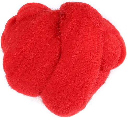 Felt Roving Wool Roving Yarn Soft Wool Fibre Felting Wool Yarn Roving for HandDiy Craft, 55G/1.94Oz (Red) in Saudi Arabia