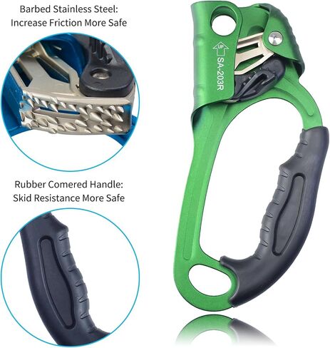 UIAA & CE Certified Climbing Rappelling Equip Hand Ascender Left Right Hand for 8-13mm Rope 4kN in Kuwait