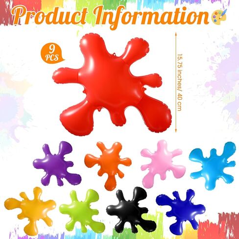 Leinuosen 5 PCS عملاق طلاء قابلة للنفخ لزخارف الحفلات الطلاء الفنية تفجير كبير البالونات الدبقية للفنون الحفلات الفنية في هالوين فصول الدراسية لمستلزمات أعياد الميلاد (5 ألوان) in Saudi Arabia