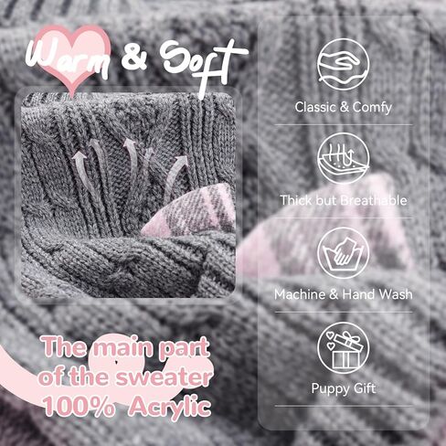 WOYYHO Dog Sweater for Small Dogs Girl Dress with Bowtie Dog Christmas Stweater Pleated Skirt with Leash Hole Winter Dogs Clothes Outfit for Puppy Chihuahua Yorkies Danchshunds Pink Leopard M in Kuwait