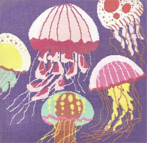 Howie's Needlepoint Canvas ، أنماط تطريز 18CT مختومة للمبتدئين أو القماش المطبوع (السلطعون الأزرق ، 6x6inch) in Kuwait
