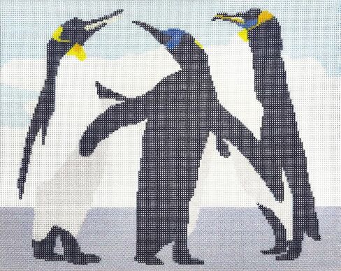 Howie's Needlepoint Needlepoint Canvas, 18CT Embroidery Stamped Patterns for Beginners or Advance, Printed Canvas(Blue Crab,6x6inch) in Saudi Arabia