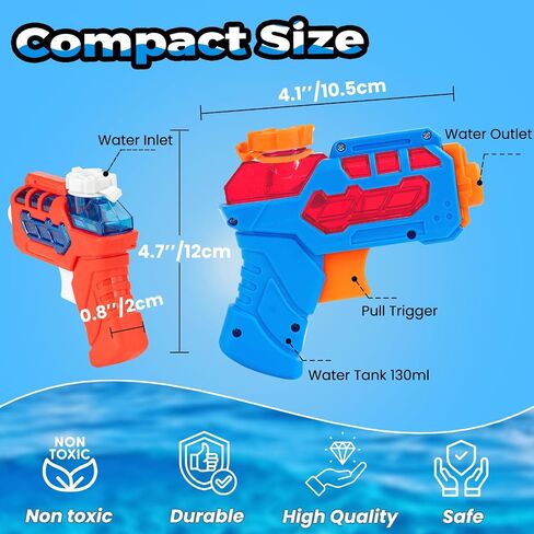 8 Pack Water Pistol for Kid, Small Mini Water Squirt Gun for Summer Pool Garden Beach, Birthday Party Favors Fillers for Boy Girl Outdoor, Training Toy for Dog Cat (Red/Blue/Light Blue/Green) in Saudi Arabia