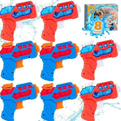 8 Pack Water Pistol for Kid, Small Mini Water Squirt Gun for Summer Pool Garden Beach, Birthday Party Favors Fillers for Boy Girl Outdoor, Training Toy for Dog Cat (Red/Blue/Light Blue/Green) in Saudi Arabia