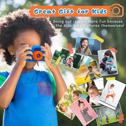 Seckton Upgrade Kids Selfie Camera, Christmas Birthday Gifts for Boys Age 3-9, HD Digital Video Cameras for Toddler, Portable Toy for 3 4 5 6 7 8 Year Old Boy with 32GB SD Card-Navy Blue in Kuwait