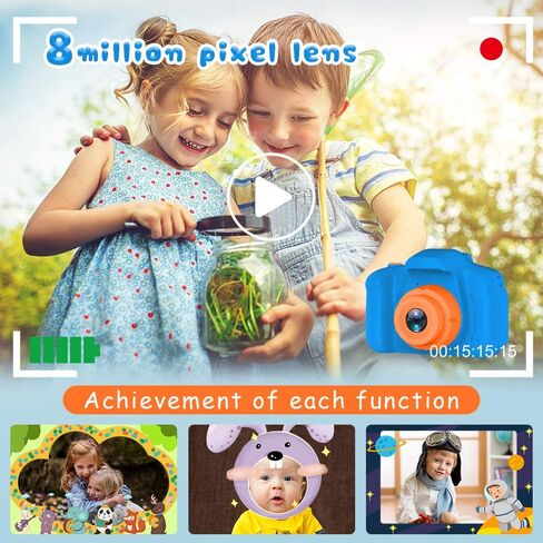 Seckton Upgrade Kids Selfie Camera, Christmas Birthday Gifts for Boys Age 3-9, HD Digital Video Cameras for Toddler, Portable Toy for 3 4 5 6 7 8 Year Old Boy with 32GB SD Card-Navy Blue in Kuwait