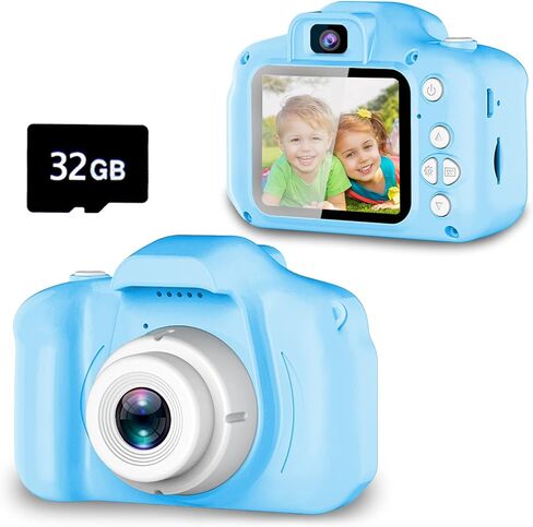 Seckton Upgrade Kids Selfie Camera, Christmas Birthday Gifts for Boys Age 3-9, HD Digital Video Cameras for Toddler, Portable Toy for 3 4 5 6 7 8 Year Old Boy with 32GB SD Card-Navy Blue in Kuwait