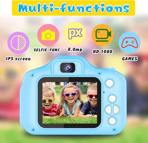 Seckton Upgrade Kids Selfie Camera, Christmas Birthday Gifts for Boys Age 3-9, HD Digital Video Cameras for Toddler, Portable Toy for 3 4 5 6 7 8 Year Old Boy with 32GB SD Card-Navy Blue in Kuwait