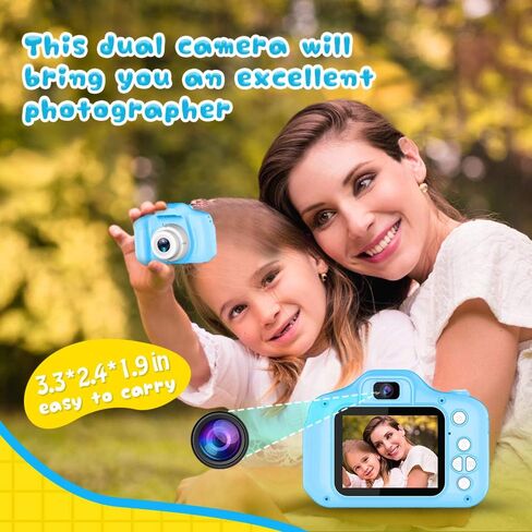 Seckton Upgrade Kids Selfie Camera, Christmas Birthday Gifts for Boys Age 3-9, HD Digital Video Cameras for Toddler, Portable Toy for 3 4 5 6 7 8 Year Old Boy with 32GB SD Card-Navy Blue in Kuwait