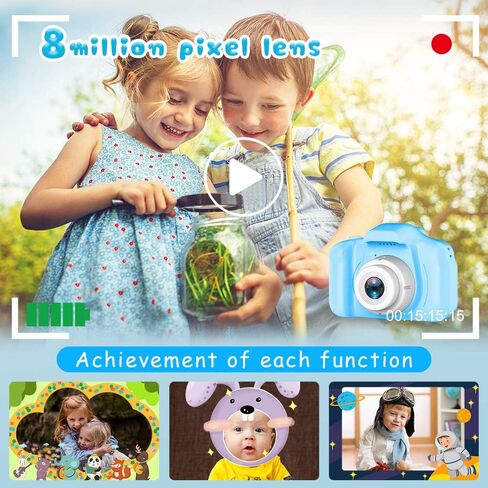 Seckton Upgrade Kids Selfie Camera, Christmas Birthday Gifts for Boys Age 3-9, HD Digital Video Cameras for Toddler, Portable Toy for 3 4 5 6 7 8 Year Old Boy with 32GB SD Card-Navy Blue in Kuwait
