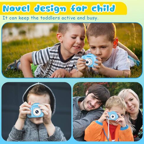 Seckton Upgrade Kids Selfie Camera, Christmas Birthday Gifts for Boys Age 3-9, HD Digital Video Cameras for Toddler, Portable Toy for 3 4 5 6 7 8 Year Old Boy with 32GB SD Card-Navy Blue in Kuwait