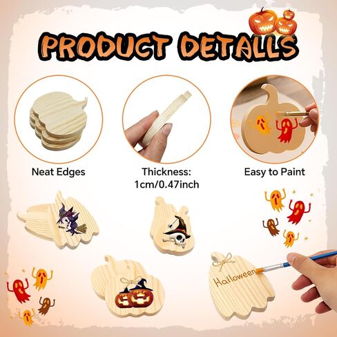 30 pcs تقاطعات القرع الخشبية ، الخشب غير المكتمل اليقطين الحرفي الكثيف قرع القرع in Kuwait