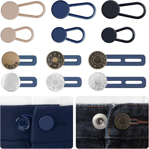 12 PCS Pant Extensions for Jeans و Blansers and Traints ، لا تمديدات زر قابلة للتعديل ، 1-1.8 بوصة in Kuwait