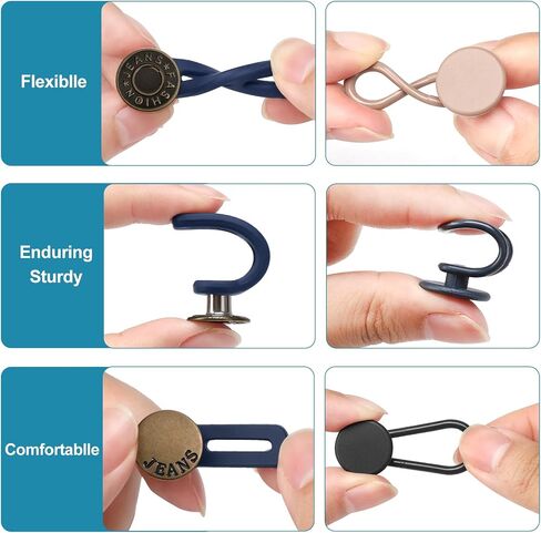 12 PCS Pant Extensions for Jeans و Blansers and Traints ، لا تمديدات زر قابلة للتعديل ، 1-1.8 بوصة in Kuwait