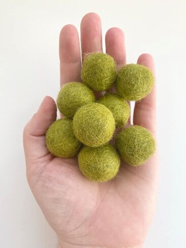 2.5 cm handmade felt balls - Bulk Quantity: 50 - Thanksgiving Colors: Brown, Cider Orange, Almond, Cream, Olive Green - 100% Wool Poms for Crafting, Garland Making, Mantel Banner, Fall Color Scheme in Kuwait