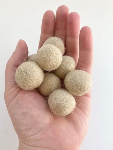 2.5 cm handmade felt balls - Bulk Quantity: 50 - Thanksgiving Colors: Brown, Cider Orange, Almond, Cream, Olive Green - 100% Wool Poms for Crafting, Garland Making, Mantel Banner, Fall Color Scheme in Kuwait