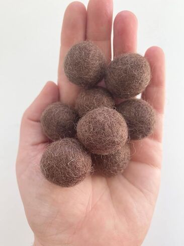 2.5 cm handmade felt balls - Bulk Quantity: 50 - Thanksgiving Colors: Brown, Cider Orange, Almond, Cream, Olive Green - 100% Wool Poms for Crafting, Garland Making, Mantel Banner, Fall Color Scheme in Kuwait