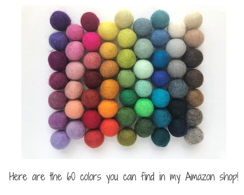 2.5 cm handmade felt balls - Bulk Quantity: 50 - Thanksgiving Colors: Brown, Cider Orange, Almond, Cream, Olive Green - 100% Wool Poms for Crafting, Garland Making, Mantel Banner, Fall Color Scheme in Kuwait