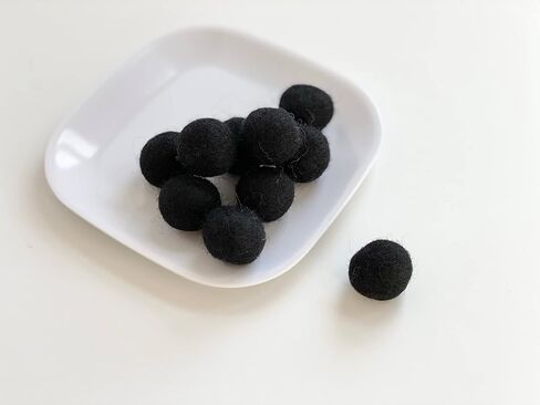 2.5 cm handmade felt balls - Quantity: 50 - Color: Black - 100% Wool Pom Poms for Crafting, Garland Making, Holiday Decor, Birthday Banner, Nursery Bunting, Christmas Tree Trimming in Kuwait