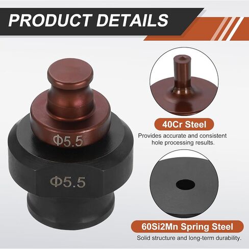 Harfington Hydraulic Hole Punch Die 16.5mm مستديرة حفرة 40CR الصلب مجموعة اللكم الكهربائية لآلة اللكم الكهربائية MHP-20 JP-20 ، Burgundy & Black in Saudi Arabia