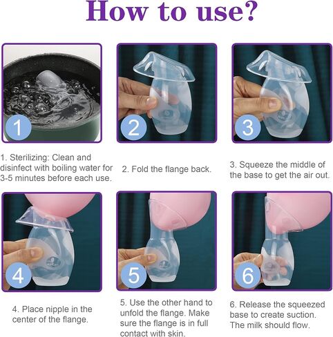 مضخة ثدي يدوية من أمبليم مكونة من قطعتين للرضاعة الطبيعية | جامع الحليب من السيليكون الآمن غذائيًا مع سدادتين مانعتين للتسرب | تعزيز إنتاج الحليب | خالية من مادة BPA، FSA HSA مؤهلة - 4oz أزرق in Kuwait
