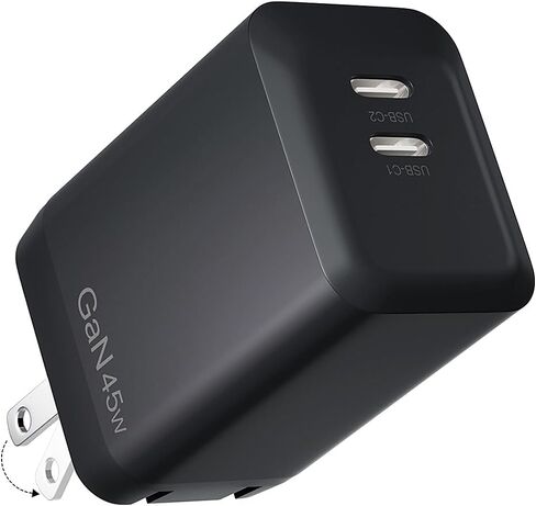 شاحن USB-C بقدرة 45 وات قابل للطي ومدمج GaN PPS فائق السرعة ومزدوج USB C - لسلسلة Samsung Galaxy S23/S22/S21/S20، متوافق مع أجهزة Samsung وأجهزة USB-C الأخرى in Kuwait