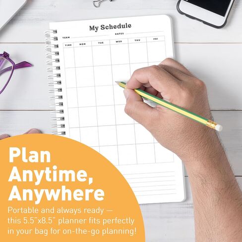 Sweetzer & Orange Academic Planner 2025-2026-مخطط الطلاب في أغسطس 2025 إلى يوليو 2026-التصميم الأسبوعي والشهري-الغلاف القوي والملصقات-التصميم الأخضر المتقلب-5.5 "× 8.5" in Kuwait