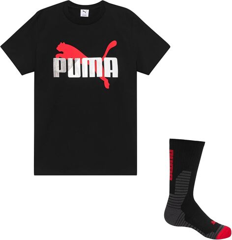 PUMA Boys' Graphic T-Shirt & Crew Sock Set in Saudi Arabia