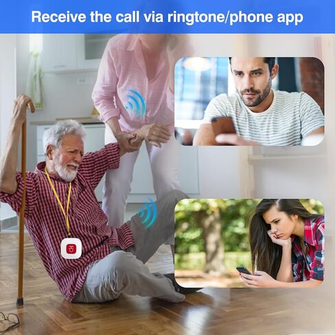WiFi Pager, Caregiver Pagers Life Alert Systems for Seniors no Monthly Fee, 1 Receiver and 1 SOS Panic Button & 1 Watch Pager, Compatible with Tuya Smart/Smart Life APP in Saudi Arabia