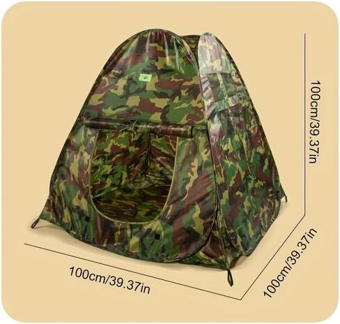 Military Pop Up Play Tent - Collapsible Army Indoor Outdoor Camouflage Playhouse Hunting Toy for Kids in Kuwait