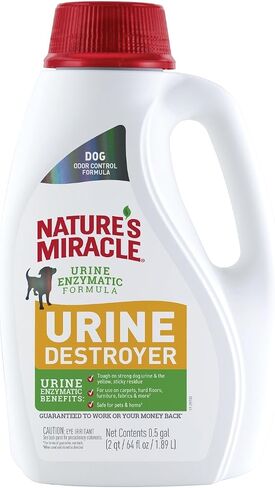 Nature's Miracle Dog Urine Destroyer, Dog Urine Stain Remover and Odor Control, White, 64 fl oz in Kuwait