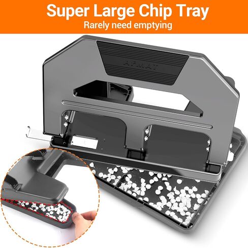 Afmat 3 Hole Puncher Duty Duty ، لكمة الورق الثقيلة من 40 ورقة ، بنسبة 50 ٪ من الجهد الثلاثة ثقب الثقب ، والاستخدامات 10K+ ، ثقب المعادن 3 حلقة مع صينية كبيرة ، بوليت-إن. in Saudi Arabia