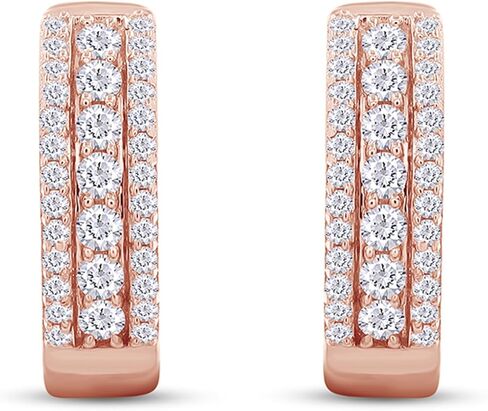 أقراط دائرية مكعبة الزركونيا ثلاثية الصف من الفضة الإسترليني عيار 925 in Kuwait