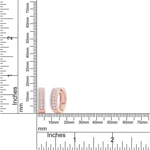 أقراط دائرية مكعبة الزركونيا ثلاثية الصف من الفضة الإسترليني عيار 925 in Kuwait