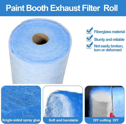 Maxdot Paint Booth Filter Filter Roll ، Fiberglass Paint Paint Collector 36 "× 100 FT SPART SPARTHER ALIBERSLASS ORRESTOR للسيارات رذاذ نظام مرشح الهواء ، 18 جرام in Saudi Arabia