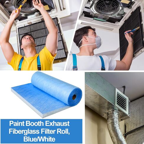 Maxdot Paint Booth Filter Filter Roll ، Fiberglass Paint Paint Collector 36 "× 100 FT SPART SPARTHER ALIBERSLASS ORRESTOR للسيارات رذاذ نظام مرشح الهواء ، 18 جرام in Saudi Arabia