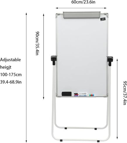 Stand White Board, Double Sided Magnetic Dry Erase Board Portable Whiteboard 36 * 24 inch, Perfect for Classroom, Preschool, Homeschool, Restaurant and Presentation in Saudi Arabia