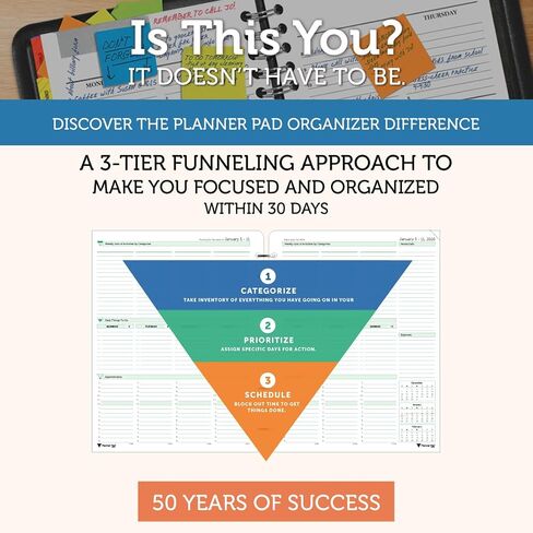 Planner Pad 7 Hole Loose Leaf July 2026 – June 2027 / Academic Year 8 1/2" x 11" 3-Tier Funnel Down 12 Month Large Size Organizer, Soft Green Ink in Saudi Arabia