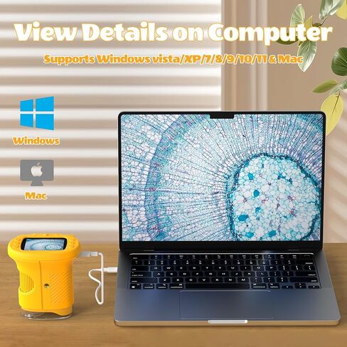 Kids Microscope, 1000X Portable Mini Pocket Microscope with 2.0″ IPS Screen & 8 LEDs, Rechargeable, STEM Educational Science Kit Toys, Best Christmas Birthday Gifts for 4-12 Year Old Girls in Kuwait