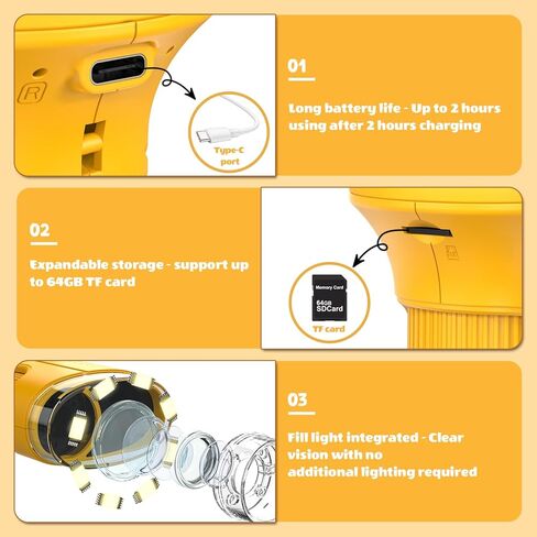 Kids Microscope, 1000X Portable Mini Pocket Microscope with 2.0″ IPS Screen & 8 LEDs, Rechargeable, STEM Educational Science Kit Toys, Best Christmas Birthday Gifts for 4-12 Year Old Girls in Kuwait