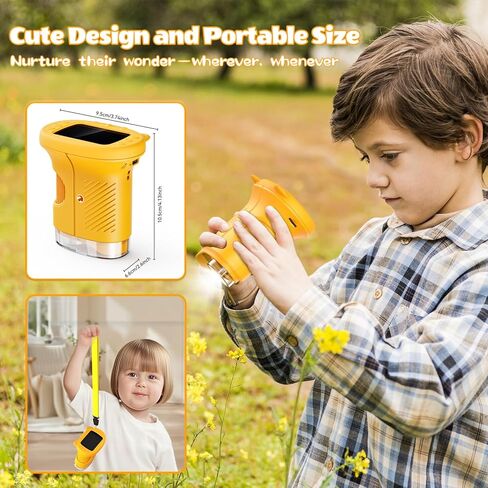 Kids Microscope, 1000X Portable Mini Pocket Microscope with 2.0″ IPS Screen & 8 LEDs, Rechargeable, STEM Educational Science Kit Toys, Best Christmas Birthday Gifts for 4-12 Year Old Girls in Kuwait