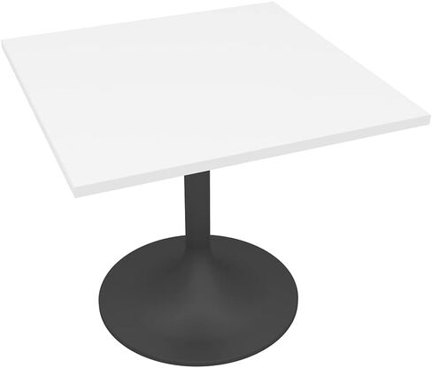 2 Person Square Office Table with Tulip Pedestal Base | Harmony Series Square Pedestal Meeting Table | Scratch-Resistant Laminate | White - 36" in Kuwait