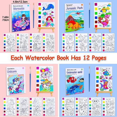 JUNQIU Watercolor Coloring Books for Kids, Paint With Water Books in Saudi Arabia